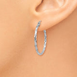 14k WG Twist Polished Hoop Earring TE566