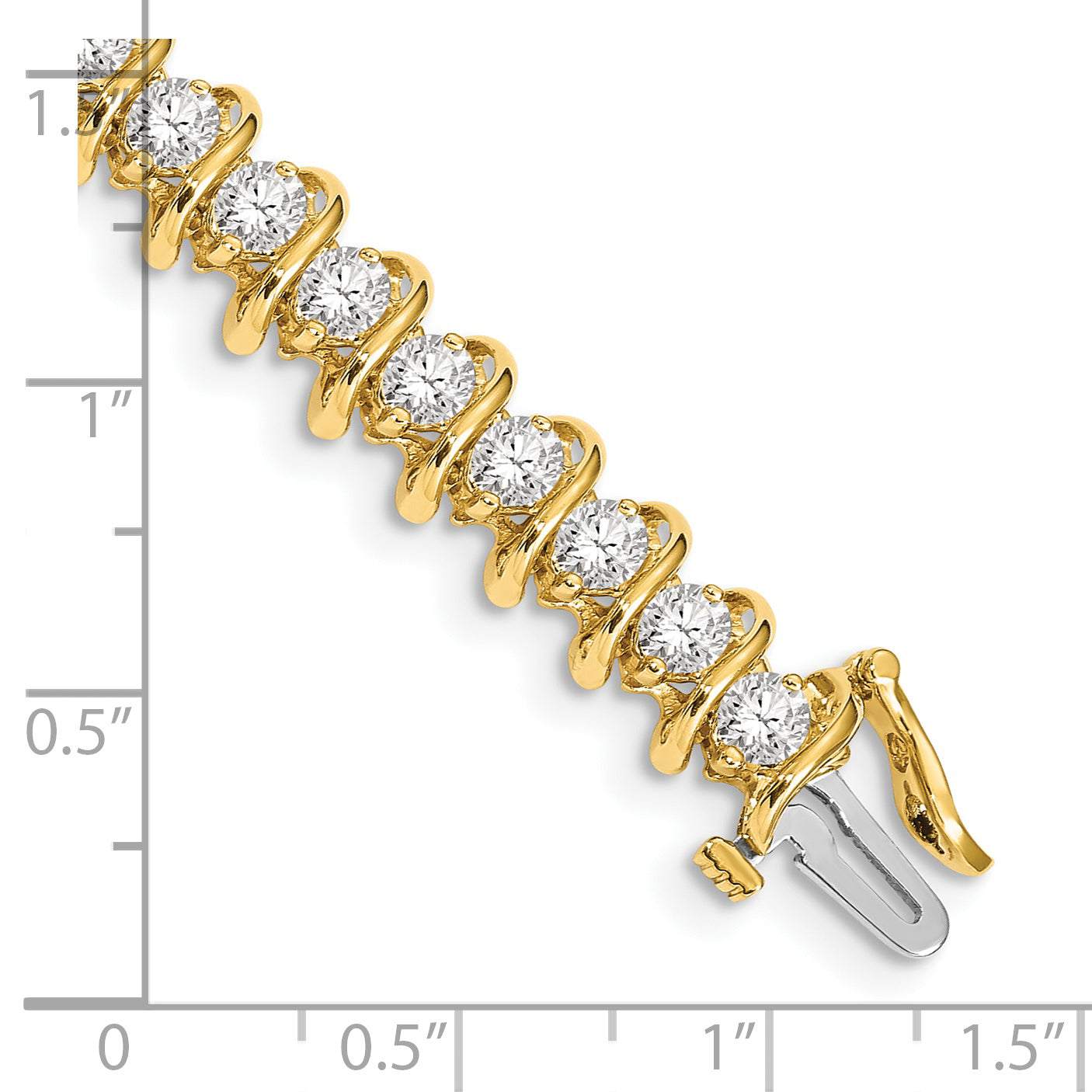 14k Complete 5 carat Round A Diamond Fancy Spiral 7 inch Tennis Bracelet X2006A