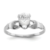 14k White Gold Ladies Claddagh Ring D3106