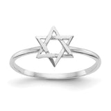14k White Gold Polished Star of David Ring K5733