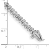 14k White Gold Complete 0.93 carat Round AAA Diamond Fancy Spiral 7 inch Tennis Bracelet X2000WAAA