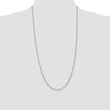 14K White Gold 14 inch 1.4mm Box with Lobster Clasp Chain WLB125