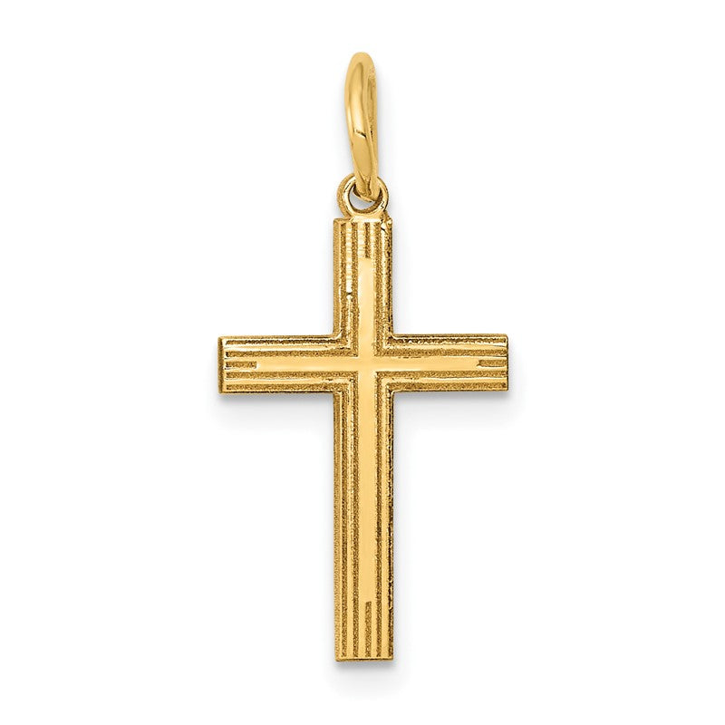 14K Laser Designed Cross Charm XR992