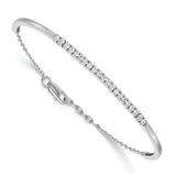 14k White Gold Complete 3/4 carat Diamond Half-Bangle 6.75 inch Bracelet with 0.5 inch Extender BM3726