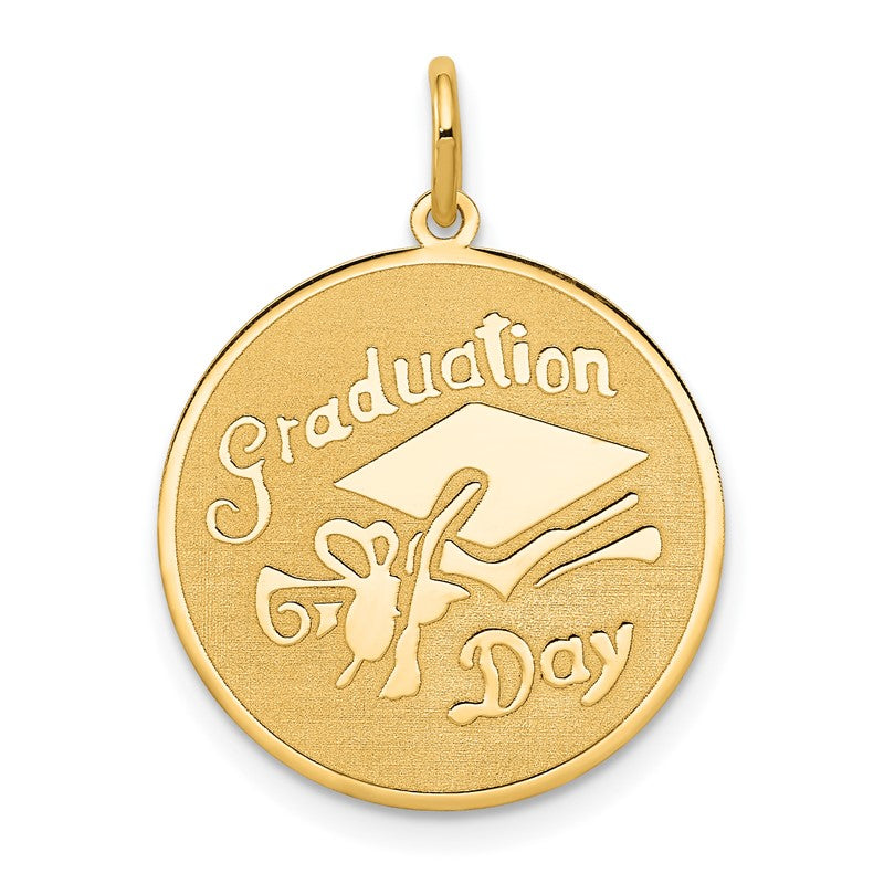 14k GRADUATION DAY Engravable Disc Charm A1076