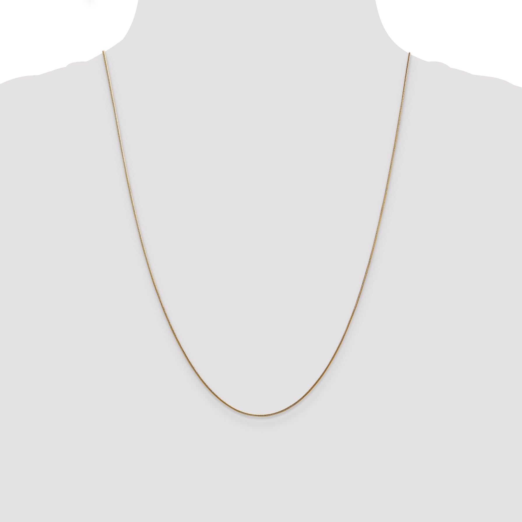 14K 10 inch .8mm Round Snake with Lobster Clasp Anklet SNA060
