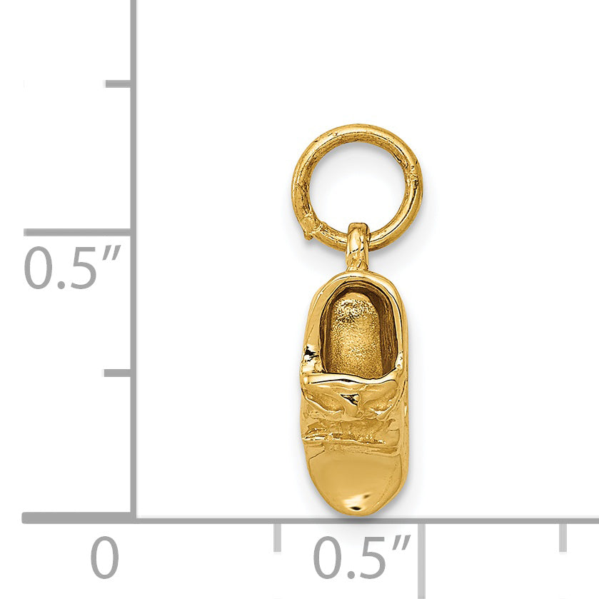 14k  3-D Single Baby Shoe Charm A0158/A
