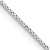 14K White Gold 26 inch .9mm Box with Lobster Clasp Chain WLB
