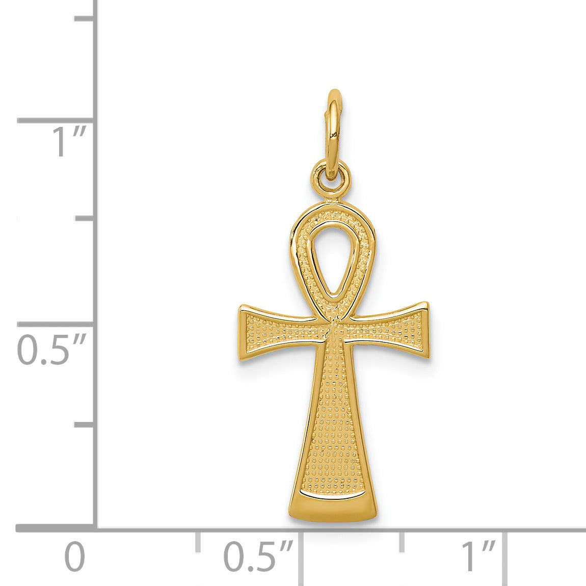 14k Ankh Cross Charm K399