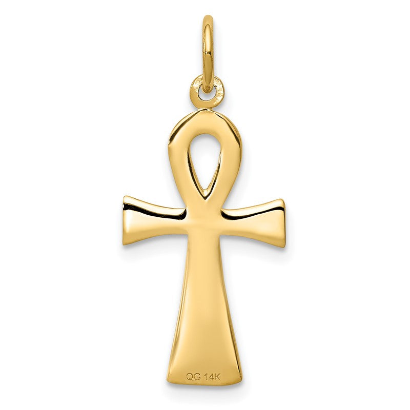 14k Ankh Cross Charm K399