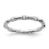 14k White Gold 3mm 1/5 carat Diamond Fancy Bamboo Band RM3722