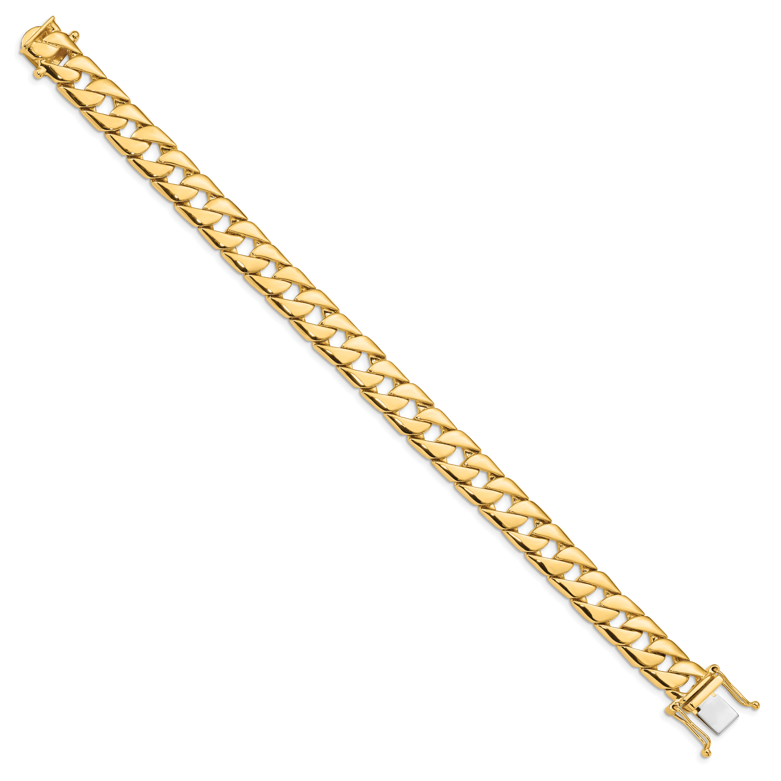 14K 20 inch 10.2mm Hand Polished Fancy Link with Box Catch Chain LK141