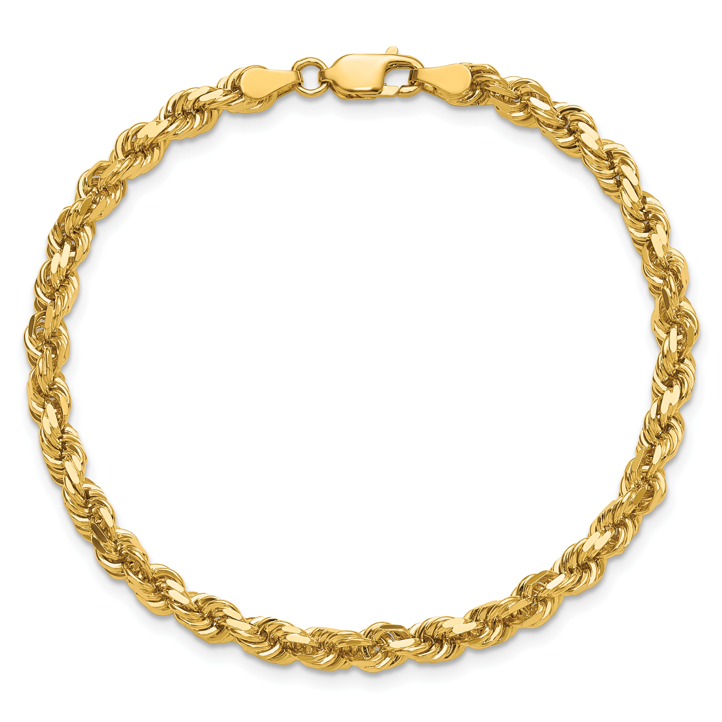 14K 26 inch 4.25mm Diamond-cut Rope with Lobster Clasp Chain 033L