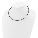 14k White Gold Clasp 2mm 16 inch Black Leather Cord Necklace XG261
