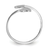 14k White Gold Double Heart Toe Ring D1886
