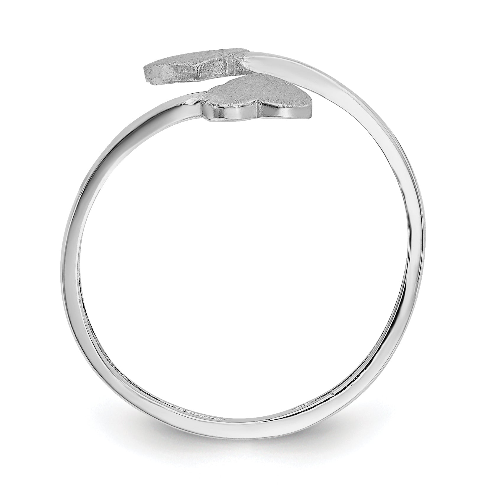 14k White Gold Double Heart Toe Ring D1886