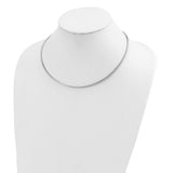 14k Two-tone 2mm Reversible White and Yellow 18 inch Omega Necklace Plus 2 inch Heart Chain Extender ROML2