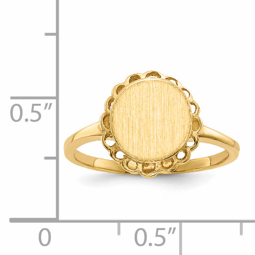 14k 8.5x9.0mm Open Back Signet Ring RS191