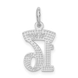 14k White Gold SWEET 16 Charm WCH25