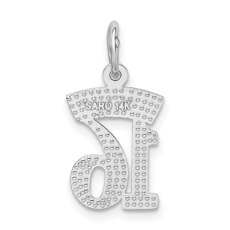 14k White Gold SWEET 16 Charm WCH25