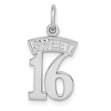 14k White Gold SWEET 16 Charm WCH25