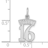 14k White Gold SWEET 16 Charm WCH25
