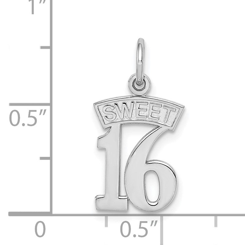 14k White Gold SWEET 16 Charm WCH25