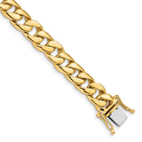 14K 8 inch 8mm Hand Polished Curb Link with Box Catch Clasp Bracelet FL445