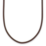 14k Yellow Clasp 2mm 16 inch Brown Leather Cord Necklace XG262