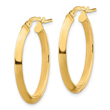 14k 3.5x27mm Polished Knife-Edge Oval Tube Hoop Earrings TF1399