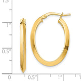 14k 3.5x27mm Polished Knife-Edge Oval Tube Hoop Earrings TF1399