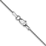 14K White Gold 10 inch 1mm Diamond-cut Parisian Wheat with Lobster Clasp Anklet PEN269