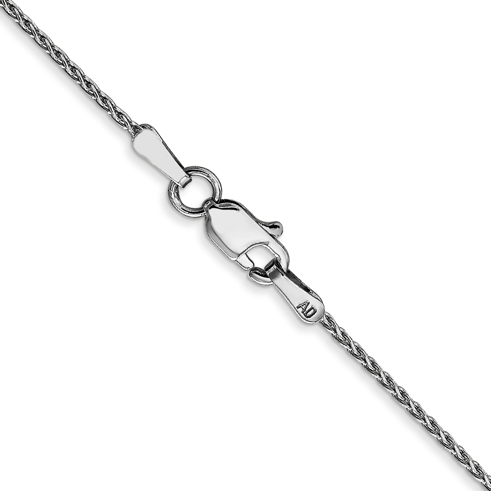 14K White Gold 10 inch 1mm Diamond-cut Parisian Wheat with Lobster Clasp Anklet PEN269