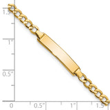 14k Polished Semi-Solid Chain/Solid Plate Cuban Link 23.5x4.5mm Plate 6 inch Baby/Child ID Bracelet DCID138