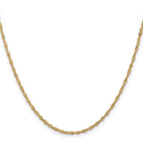 14K 10 inch 1.70mm Singapore with Lobster Clasp Anklet PEN10