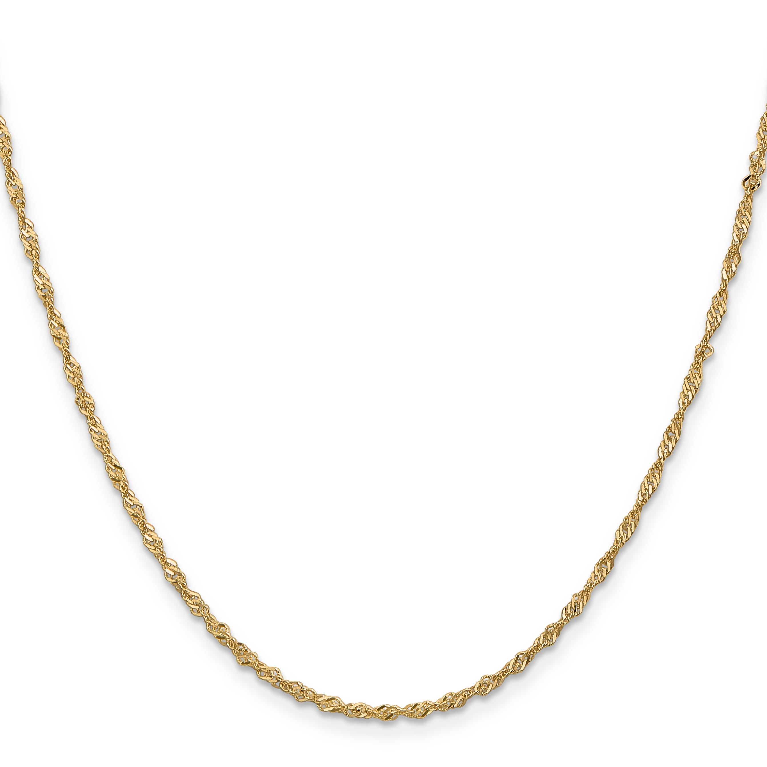 14K 10 inch 1.70mm Singapore with Lobster Clasp Anklet PEN10
