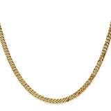 14K 26 inch 3.9mm Flat Beveled Curb with Lobster Clasp Chain FBU100