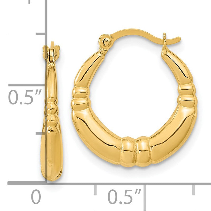 14K Polished Hoop Earrings TF1242