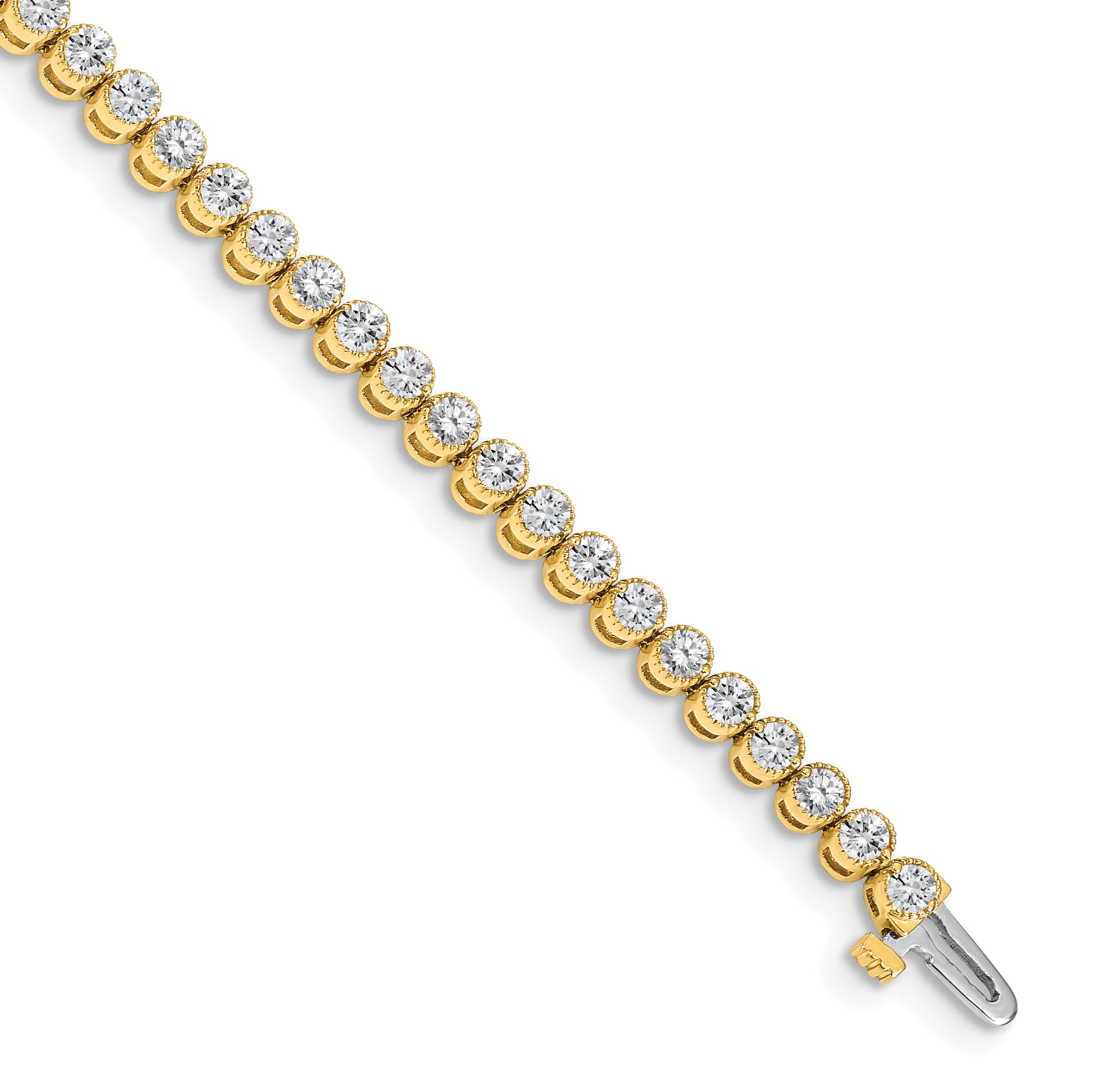 14k Complete 3.06 carat Round A Diamond 2-prong 7 inch Tennis Bracelet X2898A