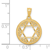 14k Filigree Star of David Round Pendant C3739