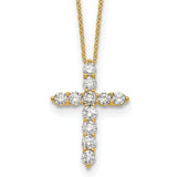 14k White Gold 1/4 carat Diamond Cross Pendant 18 inch Necklace PM1000