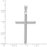 14k White Gold Hollow Cross Pendant K3714