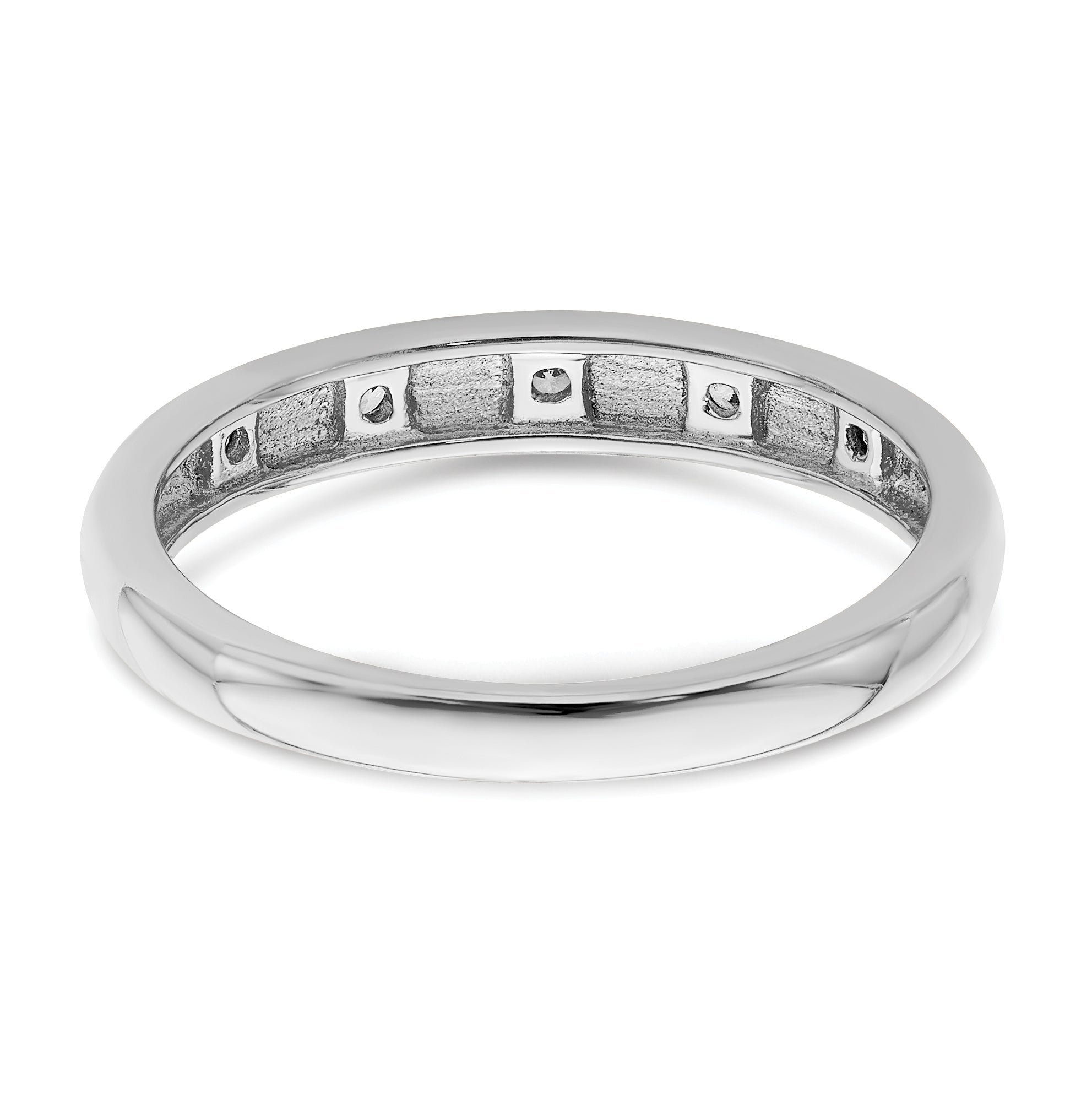14k White Gold 3mm 5-stone 1/20 carat Diamond Band RM5620