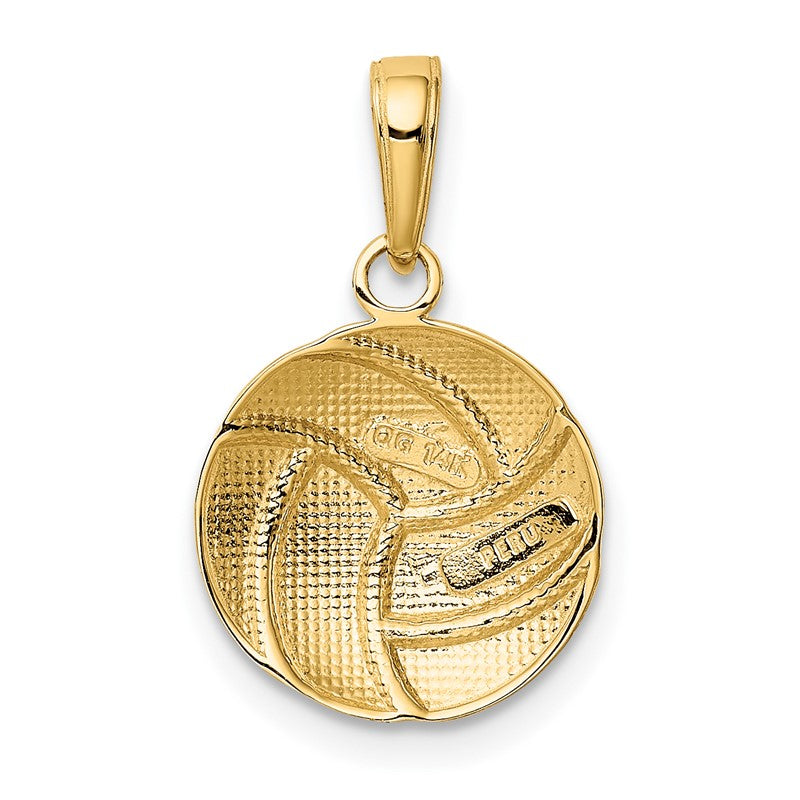 14K Polished Domed Volleyball Pendant K5433