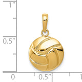 14K Polished Domed Volleyball Pendant K5433