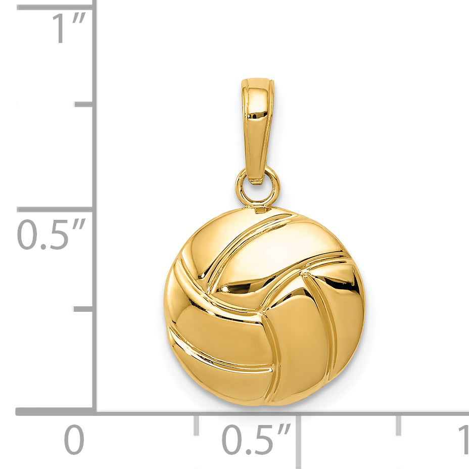 14K Polished Domed Volleyball Pendant K5433
