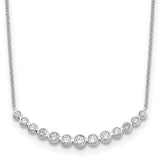 14k White Gold 1/4 carat Diamond Bezel-set Curved Bar 18 inch Necklace PM1005