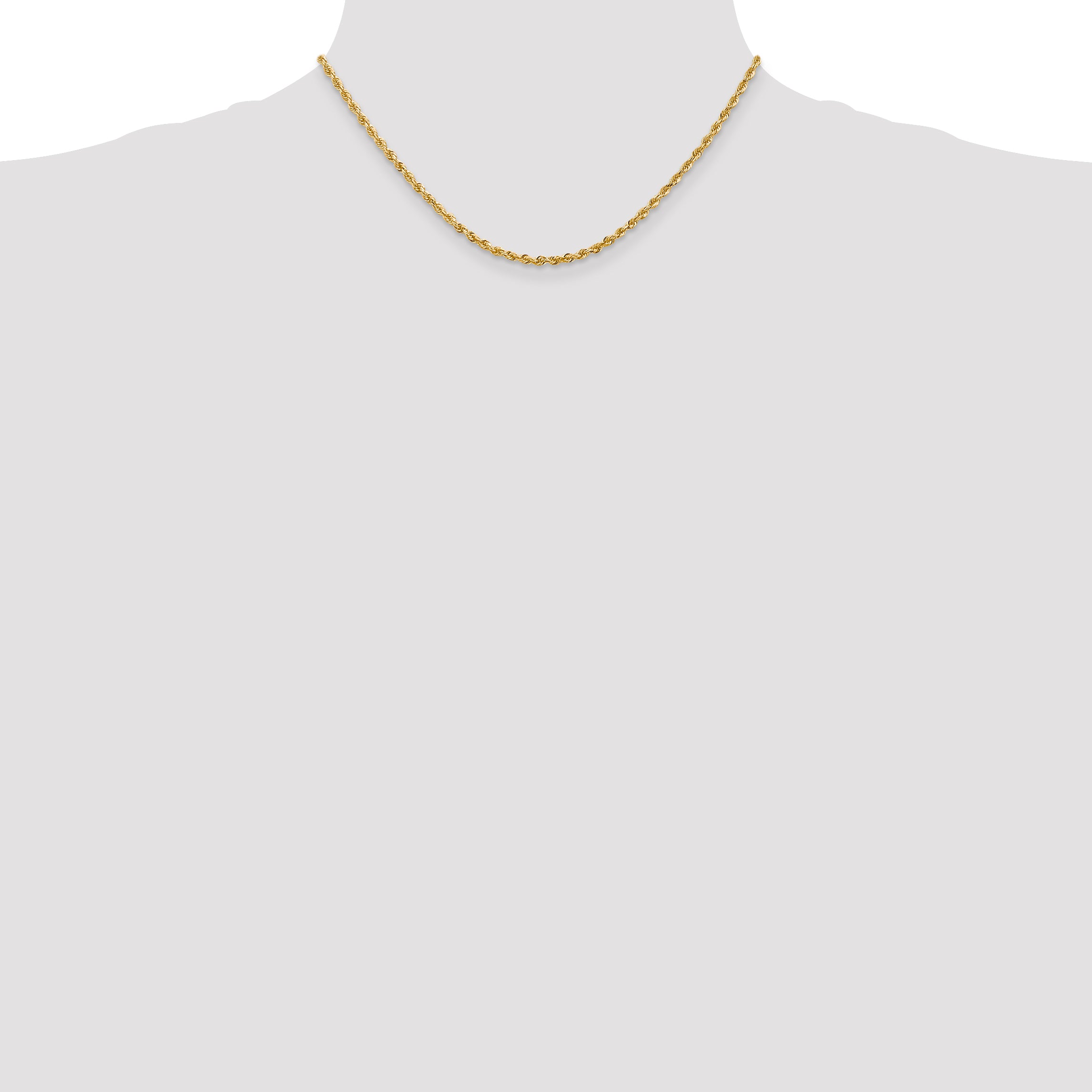 14K 26 Inch 2.75mm Diamond-cut Quadruple Rope Lobster Clasp Chain QTR021