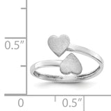 14k White Gold Double Heart Toe Ring D1886