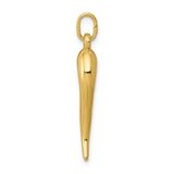 14k 3-D Italian Horn Charm C3040
